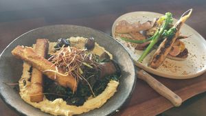 Mushrooms and cauliflower at The Silly Goat in Broken Hill