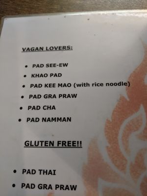 Vegan options at OnThai in Ljubljana