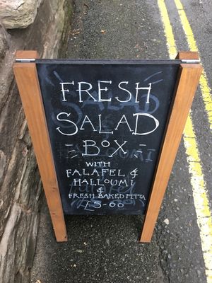 signboard  at Leaf in Hay-on-wye