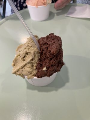 Pistachio and dark choc 70% sorbet  at Sublime Sorbettino in Lisbon