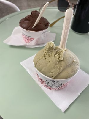 Chocolate and pistachio   at Sublime Sorbettino in Lisbon