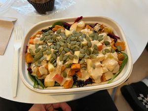 Harvest bowl sub black rice  at Mother Juice - Newbury St in Boston