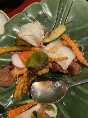 Lemongrass stir fry with 'mutton-mushroom’ #Veganuary at Ummarin Thai in Randwick