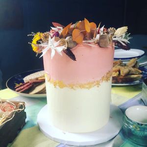 My beautiful wedding cake 💗 at Vic's Vegan Bakes in Hereford