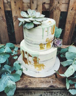 2 tiered vegan cake. at Vic's Vegan Bakes in Hereford