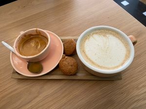 Espresso and Chai latte   at Vero Caffe in Bruges