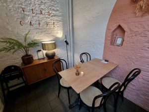 At the back at Vero Caffe in Bruges