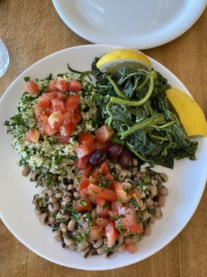 Combo 3 Appetizers (Greens, Beans, Tabouleh)  at Fokos Taverna in Mykonos