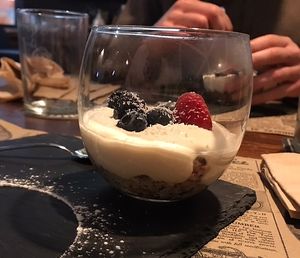 Vegan cheesecake with coconut and berries   at Urban Farmhouse in Pordenone