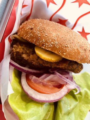 Vegetarian burger at Ebbas Fik in Helsingborg