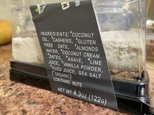 Raw "No Cheese Cake" Ingredients. at Veggie Castle in Jamaica