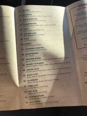 Menu   at Veggie Castle in Jamaica