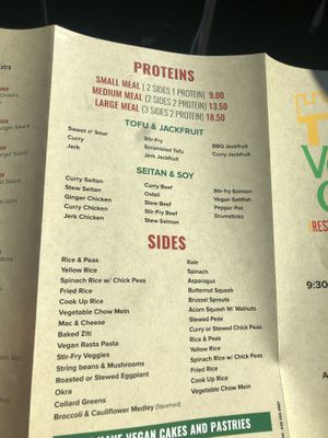 Menu   at Veggie Castle in Jamaica