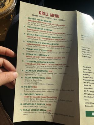 Menu   at Veggie Castle in Jamaica