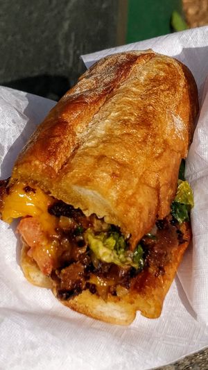 vegan chopped cheese sandwich at Veggie Castle in Jamaica