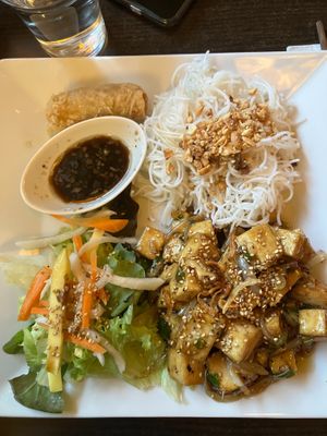 #36 Woked organic tofu with lemongrass and chives, was too salty at Bun Bo Hue in Stockholm