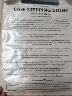 Info about them at Cafe Stepping Stone in Cartagena