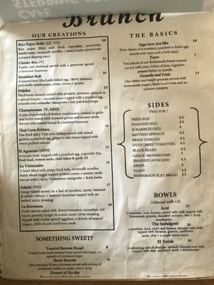 menu at Cafe Stepping Stone in Cartagena