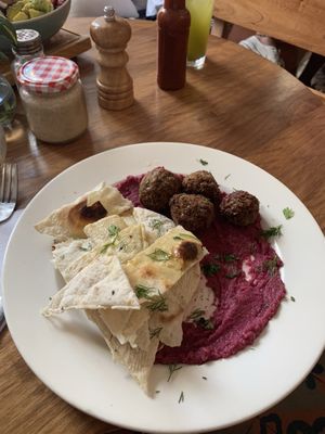 Podium finish for the falafel! at Cafe Stepping Stone in Cartagena