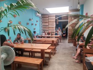 . at Cafe Stepping Stone in Cartagena