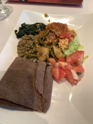 My plate of delicious Ethiopian food from Buffet!   at EthioStar in Stockholm