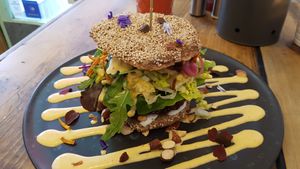 Vegan burger at The Organic Boho in Copenhagen