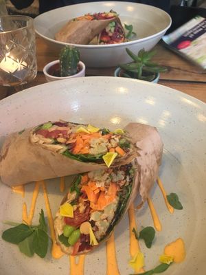 Wrap with cauliflower  at The Organic Boho in Copenhagen
