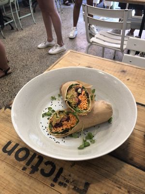 I am loved wrap with falafel at The Organic Boho in Copenhagen