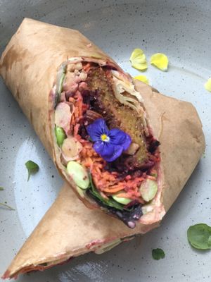 Falafel wrap  at The Organic Boho in Copenhagen
