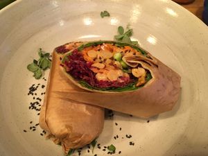 Wrap with Tempeh at The Organic Boho in Copenhagen