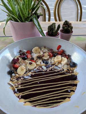 The I Am Radiant acai bowl - so good!!! at The Organic Boho in Copenhagen