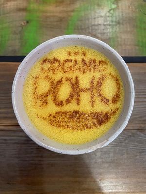Turmeric latte at The Organic Boho in Copenhagen