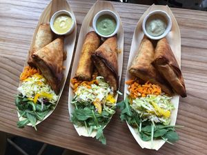 Three different filo pastries  at PAUSA MAT O GELATO in Simrishamn