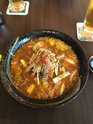 spicy miso ramen at Iimori Gyoza Bar in Frankfurt