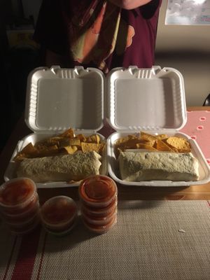 2 burritos, with extra sauces! at Ahora Mexican Cuisine in Ottawa