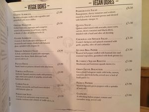 Menu at The Lighthouse in Oxford