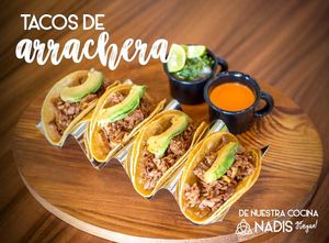 Tacos de Arrachera  at Nadis Go Vegan in Torreon
