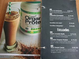 Menú at Nadis Go Vegan in Torreon
