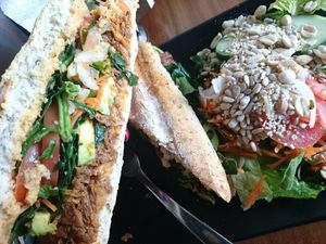 Panini de 'arrachera' at Nadis Go Vegan in Torreon