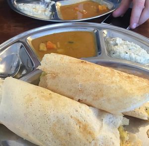 Masala dosa with coconut chutney and sambar at Southern Spices in Christchurch