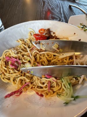 Garlic ramen (it looked better when it was first presented, I ate some before I took the picture)  at Juju in Durham