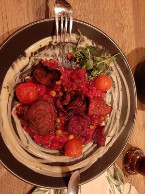 beetroot orzotto at Flamsbrygga in Flaam