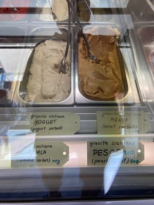 Granita flavours  at L'arte del Gelato in Verona
