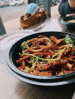 Japanese pan nobles with tofu  at Noodles & Company in Southington