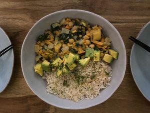 Super delicious curry at Pezetarian in Cartagena