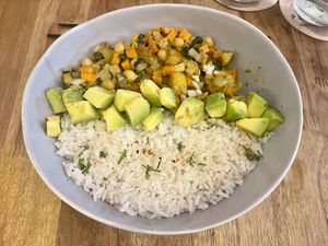 Chickpea curry - yum! at Pezetarian in Cartagena