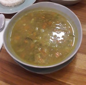Lentil soup (vegan) at Pezetarian in Cartagena