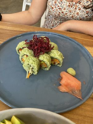 Green sushi   at Pezetarian in Cartagena