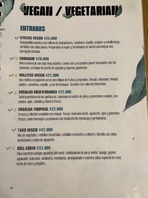 Vegan menu  at Pezetarian in Cartagena