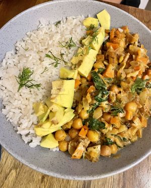 Curry garbanzos   at Pezetarian in Cartagena